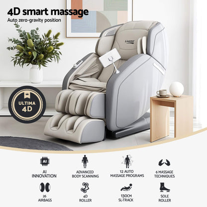 Beige massage chair with features Smart 4D GARY Electric Massage Chair