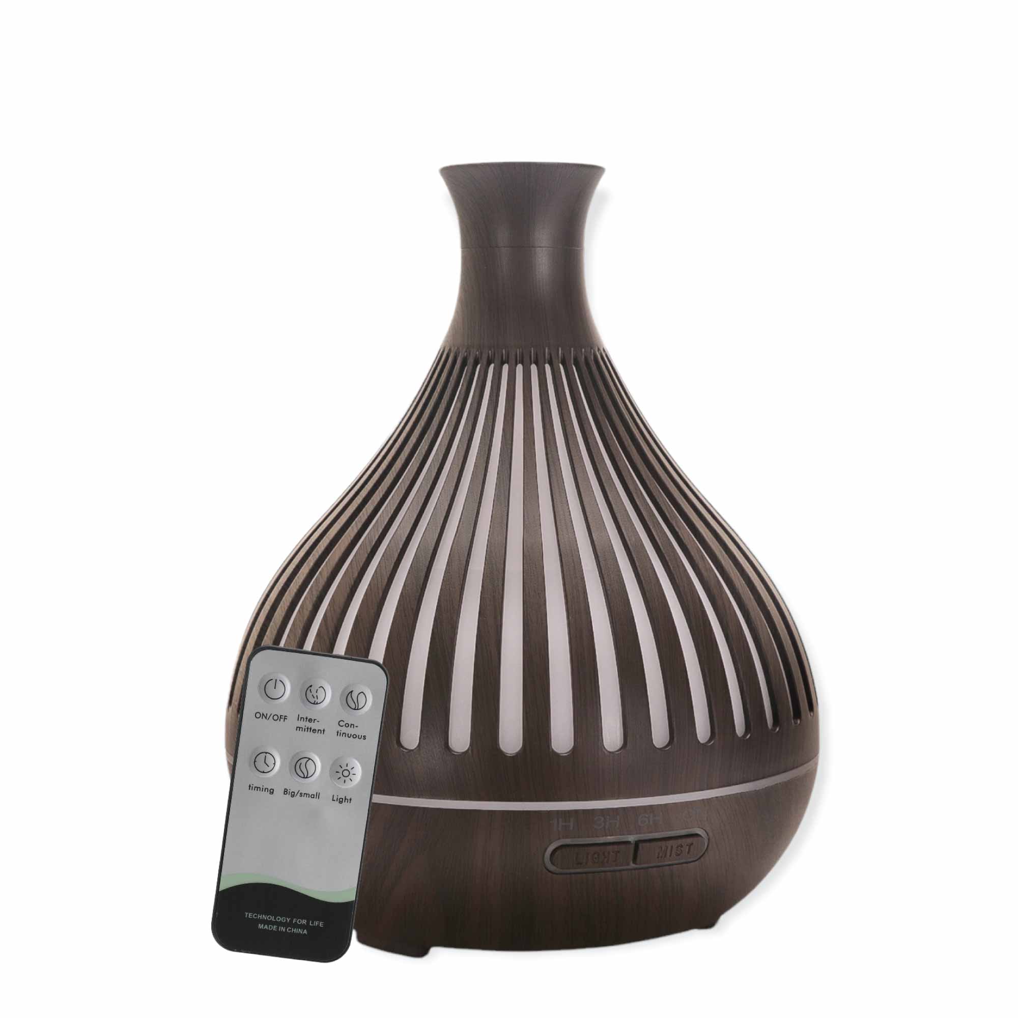 400ml Ultrasonic Aroma Diffuser, Remote Control – Dark Wood