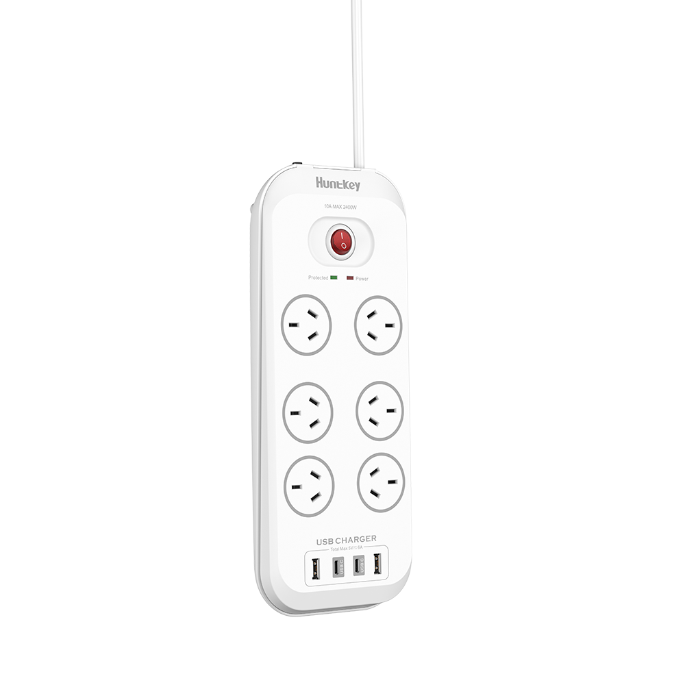 Huntkey SAC607C 6-Outlet Surge Protector with USB-A & USB-C Charging