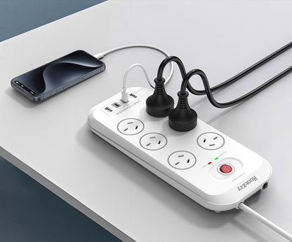 Huntkey SAC607C 6-Outlet Surge Protector with USB-A & USB-C Charging
