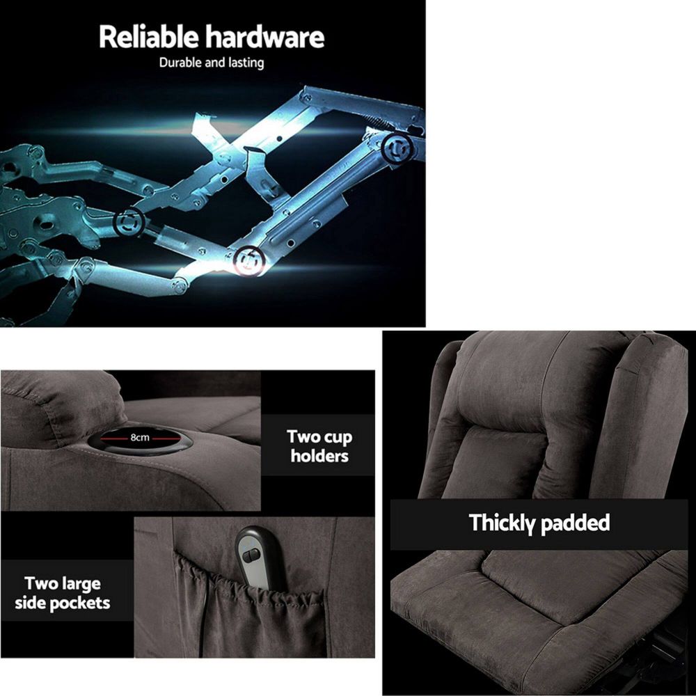massage chair RECLINER lift including reliable hardware, durable design, cup holders, side pockets
