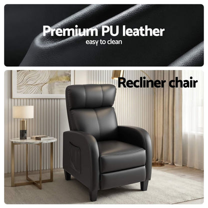 Black premium RECLINER Lounge Massage chair with premium PU leather 