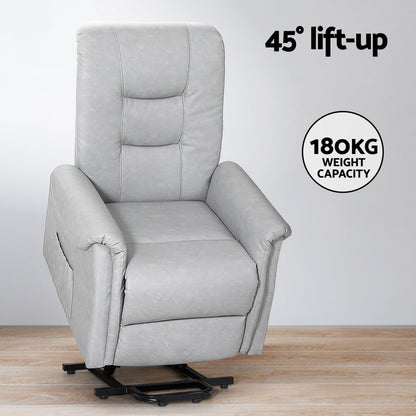 Gray lift support Lift Massage chair with 45-degree lift-up feature and 180KG weight capacity