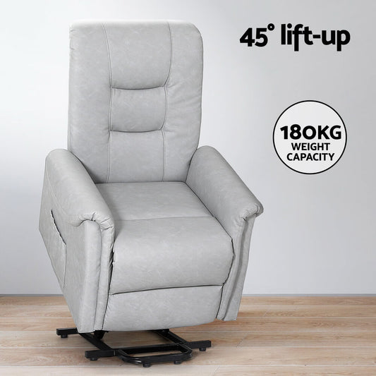 Gray lift support Lift Massage chair with 45-degree lift-up feature and 180KG weight capacity