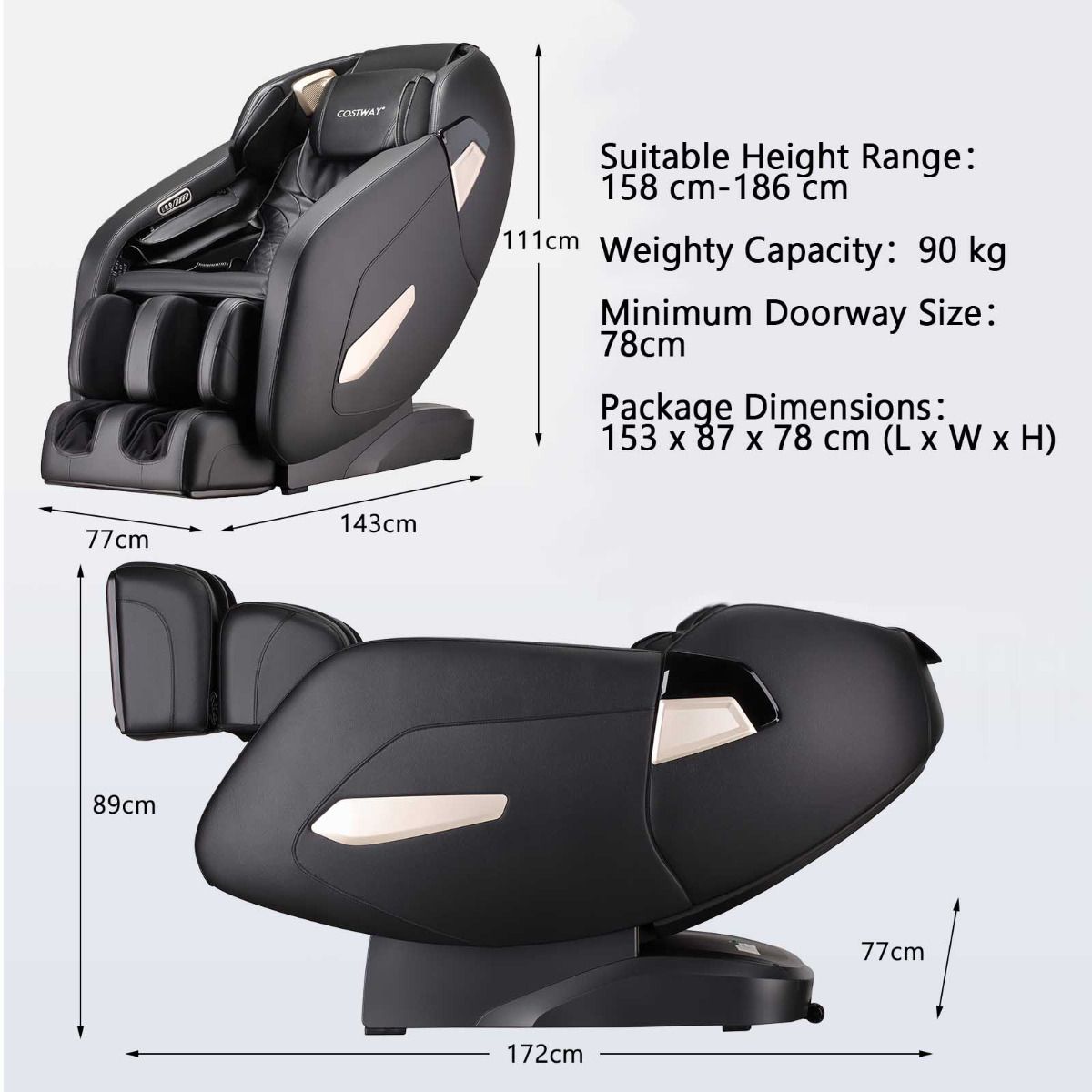 RELAXATION 02 Zero Gravity Shiatsu Massage Chair with Full Body Air Bags